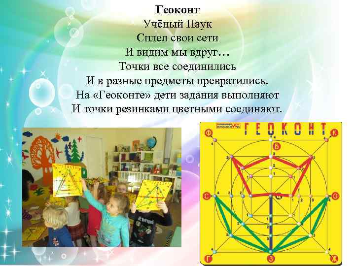 Геоконт Учёный Паук Сплел свои сети И видим мы вдруг… Точки все соединились И