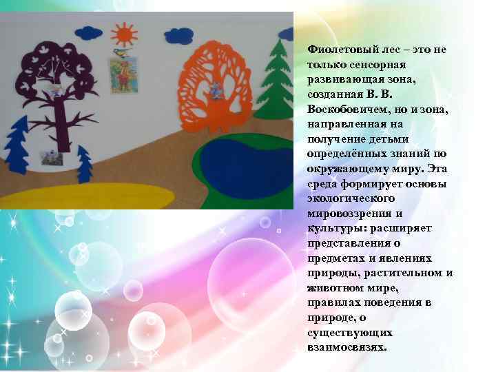 Фиолетовый лес – это не только сенсорная развивающая зона, созданная В. В. Воскобовичем, но
