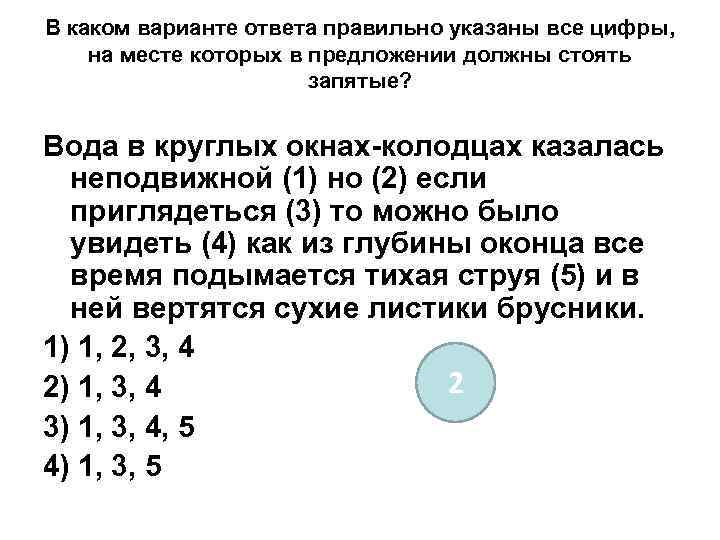 В каком варианте ответа правильно указаны все цифры, на месте которых в предложении должны