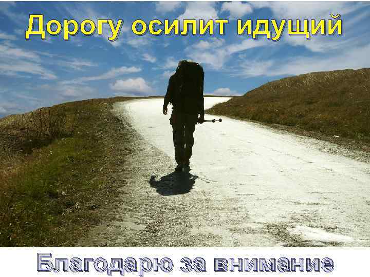 Дорогу осилит идущий Благодарю за внимание 