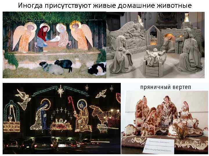 Иногда присутствуют живые домашние животные 