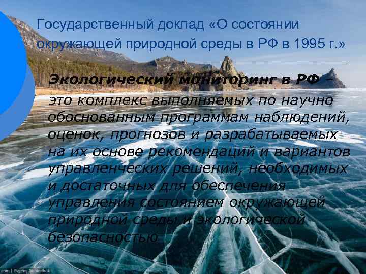Государственный доклад «О состоянии окружающей природной среды в РФ в 1995 г. » Экологический