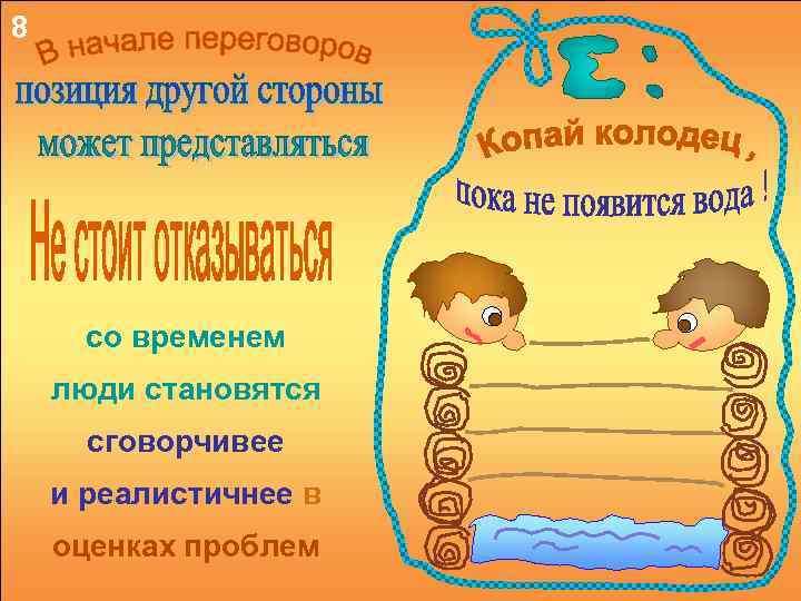 8 со временем люди становятся сговорчивее и реалистичнее в оценках проблем 