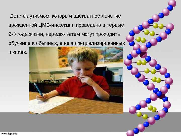  Дети с аутизмом, которым адекватное лечение врожденной ЦМВ-инфекции проведено в первые 2 -3
