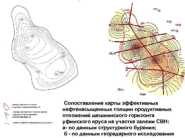 Карта эффективных и эффективных нефтенасыщенных толщин