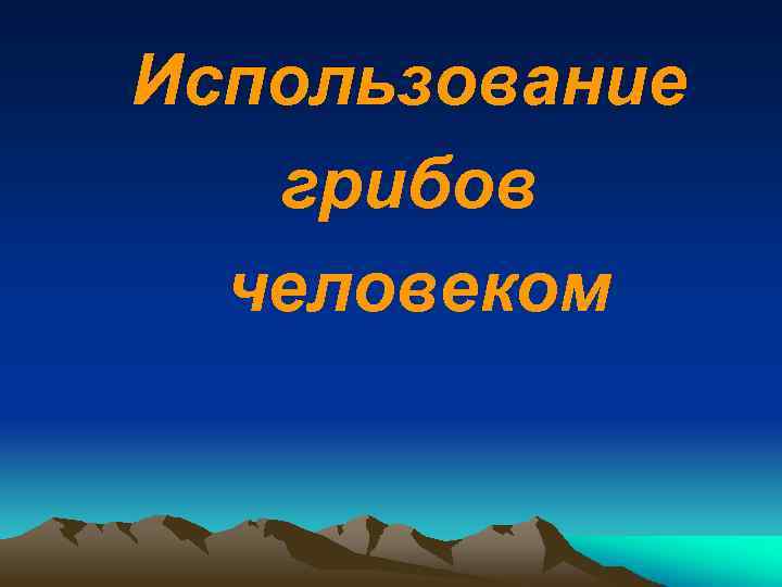 Использование грибов человеком 