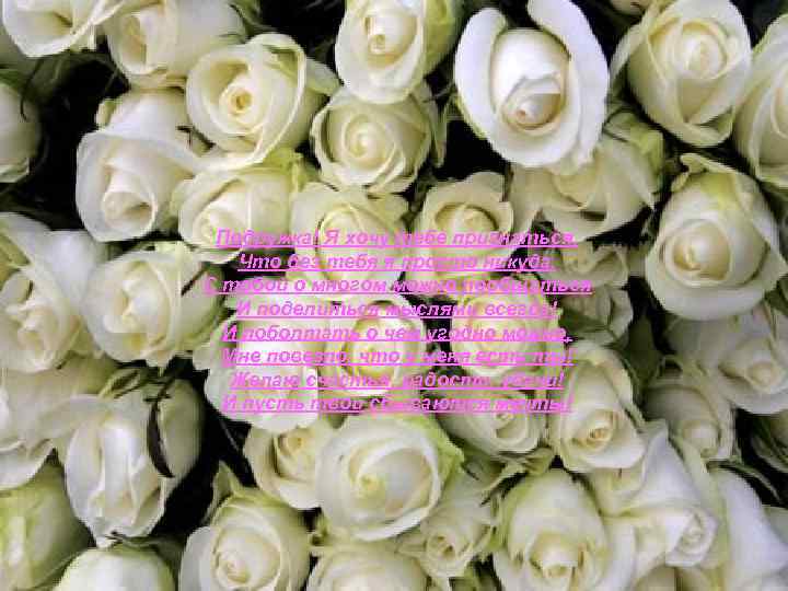 Подружка! Я хочу тебе признаться, Что без тебя я просто никуда. С тобой о