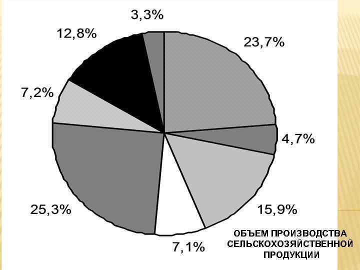ОБЪЕМ ПРОИЗВОДСТВА СЕЛЬСКОХОЗЯЙСТВЕННОЙ ПРОДУКЦИИ 