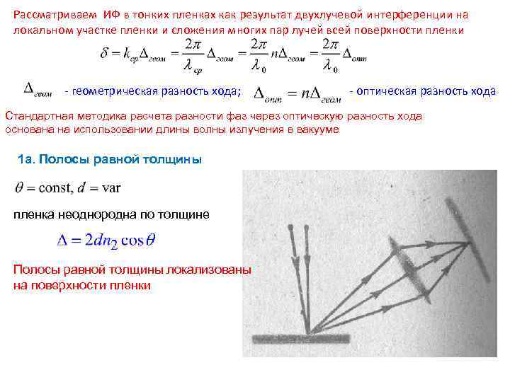 Как образуется интерференционная картина в тонких пленках