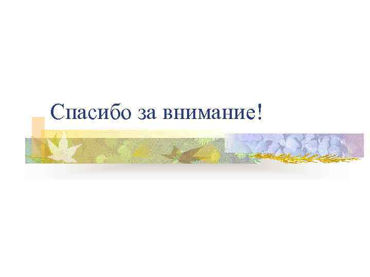 Спасибо за внимание! 