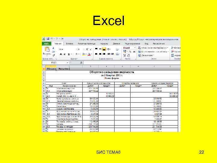 Excel БИС ТЕМА 6 22 