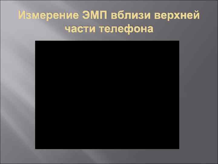 Измерение ЭМП вблизи верхней части телефона 