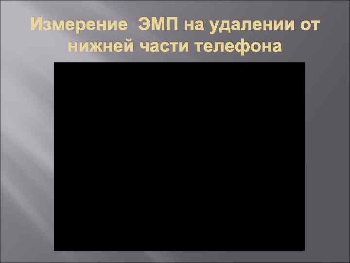 Измерение ЭМП на удалении от нижней части телефона 