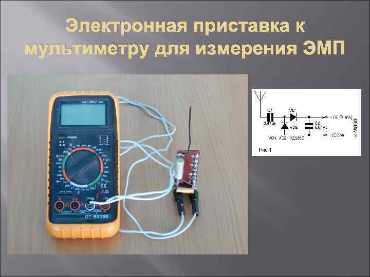 Электронная приставка к мультиметру для измерения ЭМП 