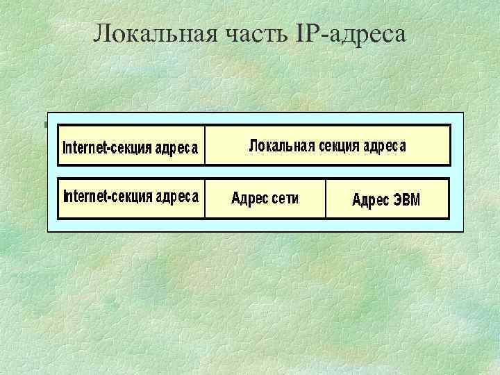 Локальная часть IP-адреса § 
