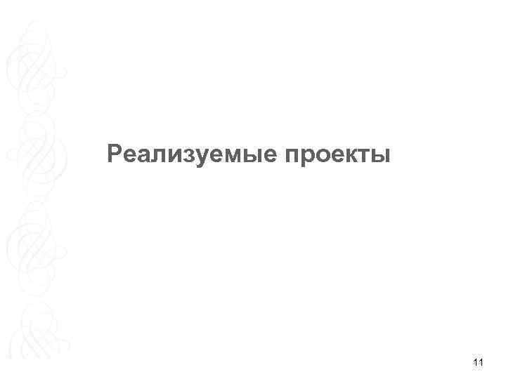 Реализуемые проекты 11 