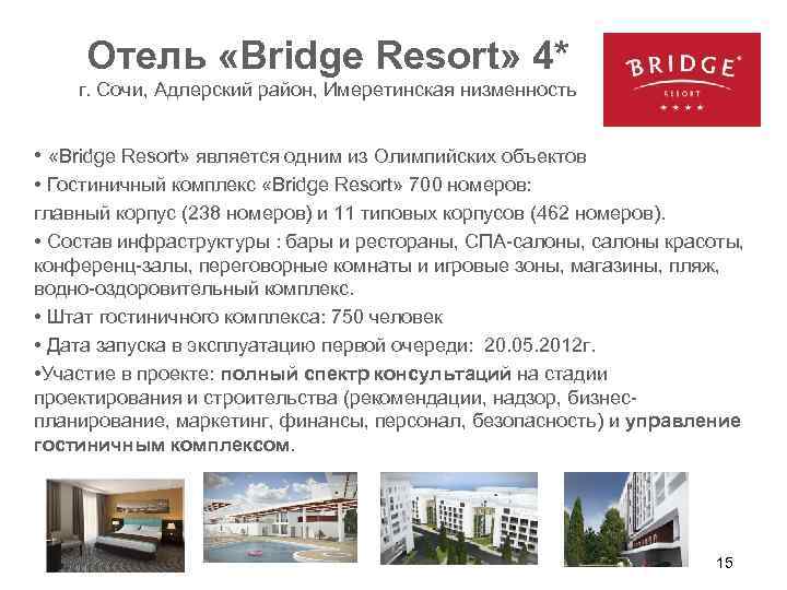 Bridge resort 4 схема отеля