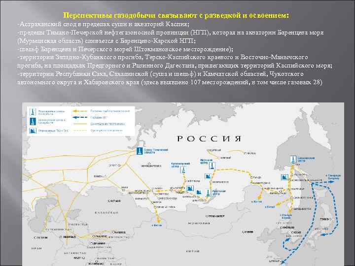 Перспективы газодобычи связывают с разведкой и освоением: -Астраханский свод в пределах суши и акваторий