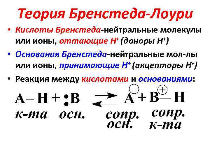 Кислоты с точки зрения. Кислота по теории Бренстеда. Теория Бренстеда-Лоури. Кислота по Бренстеду Лоури. Теория электролитической диссоциации Бренстеда-Лоури.