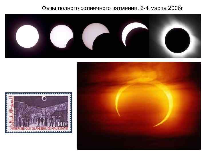 Фазы полного солнечного затмения. 3 -4 марта 2006 г 
