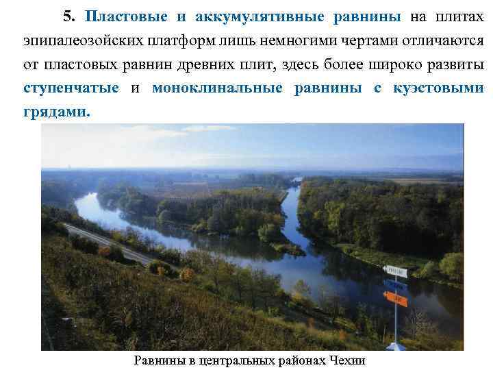 5. Пластовые и аккумулятивные равнины на плитах эпипалеозойских платформ лишь немногими чертами отличаются от