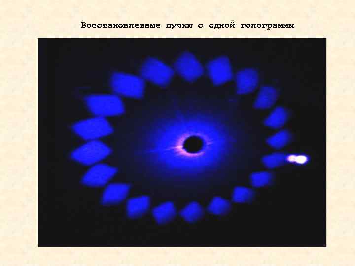 Восстановленные пучки с одной голограммы 