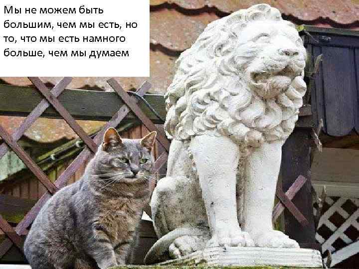 Мы не можем быть большим, чем мы есть, но то, что мы есть намного