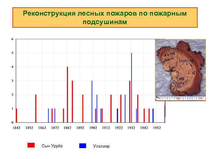 Реконструкция лесных пожаров по пожарным подсушинам Сын Уруйэ Улэлиир 