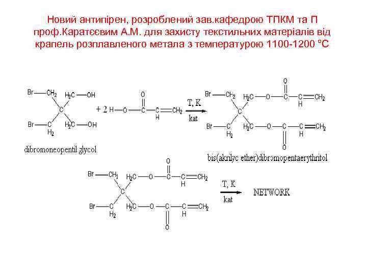 Новий антипірен, розроблений зав. кафедрою ТПКМ та П проф. Каратєєвим А. М. для захисту
