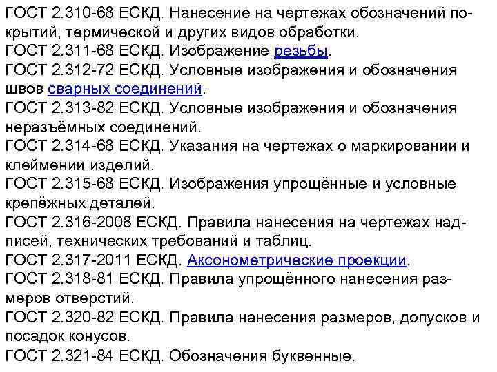 ГОСТ 2. 310 -68 ЕСКД. Нанесение на чертежах обозначений покрытий, термической и других видов