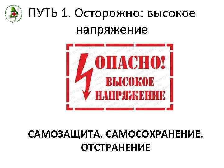 ПУТЬ 1. Осторожно: высокое напряжение САМОЗАЩИТА. САМОСОХРАНЕНИЕ. ОТСТРАНЕНИЕ 