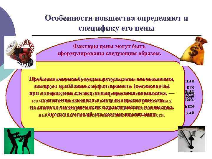 Особенности новшества определяют и специфику его цены Факторы цены могут быть сформулированы следующим образом.