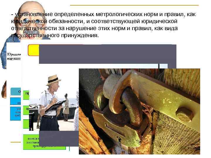 - установление определенных метрологических норм и правил, как юридической обязанности, и соответствующей юридической ответственности