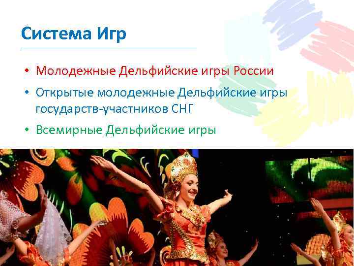 Система Игр • Молодежные Дельфийские игры России • Открытые молодежные Дельфийские игры государств-участников СНГ