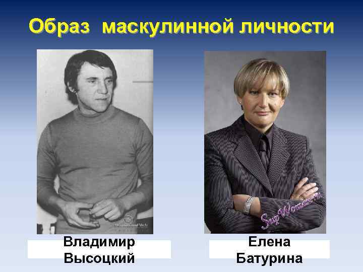 Образ маскулинной личности Владимир Высоцкий Елена Батурина 