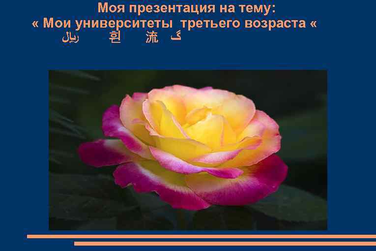 Моя презентация на тему: « Мои университеты третьего возраста « ﷼ 흰 流 ﮒ