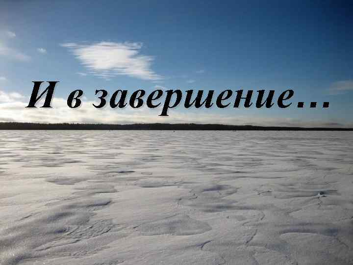 И в завершение… 