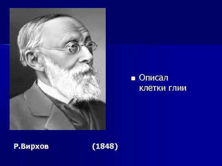  Р. Вирхов (1848) Описал клетки глии 