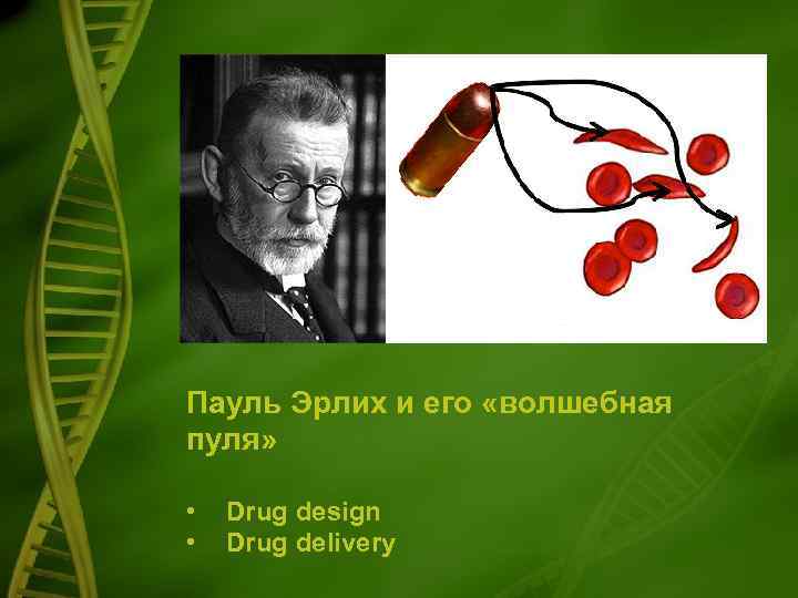 Пауль Эрлих и его «волшебная пуля» • • Drug design Drug delivery 