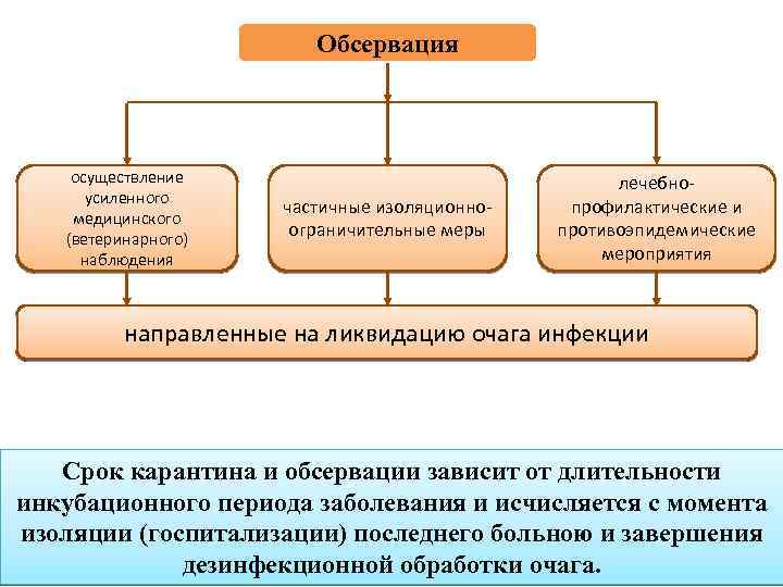 Обсервация осуществление усиленного медицинского (ветеринарного) наблюдения частичные изоляционно ограничительные меры лечебно профилактические и противоэпидемические