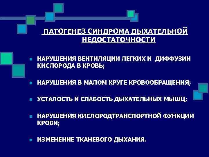 Синдром дыхательной недостаточности презентация