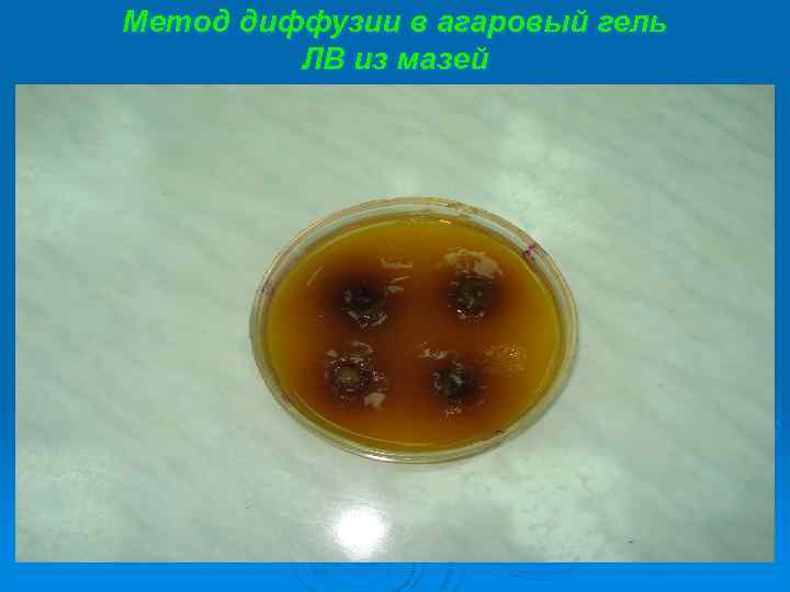 Метод диффузии в агаровый гель ЛВ из мазей 