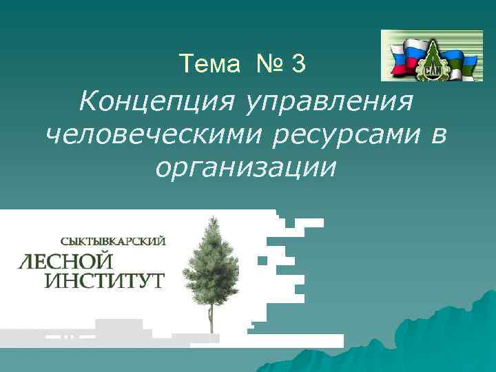 Тема № 3 Концепция управления человеческими ресурсами в организации 