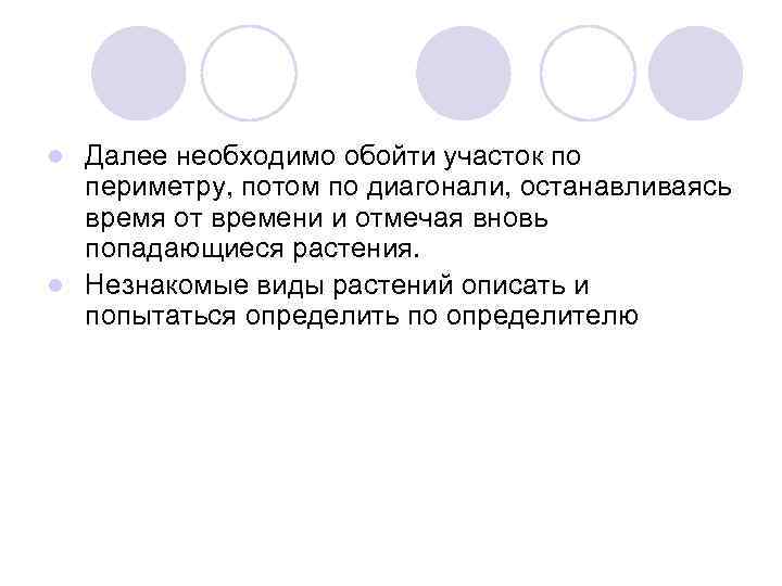 Далее необходимо обойти участок по периметру, потом по диагонали, останавливаясь время от времени и