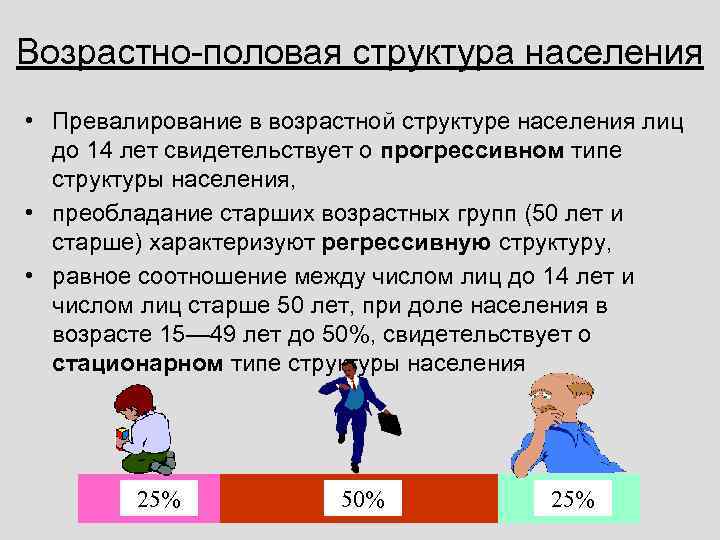 Возрастно-половая структура населения • Превалирование в возрастной структуре населения лиц до 14 лет свидетельствует