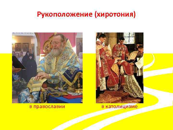 Рукоположение (хиротония) в православии в католицизме 