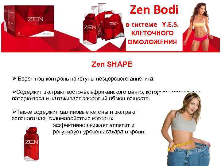 Zen Bodi в системе Y. E. S. КЛЕТОЧНОГО ОМОЛОЖЕНИЯ Zen SHAPE Ø Берет под