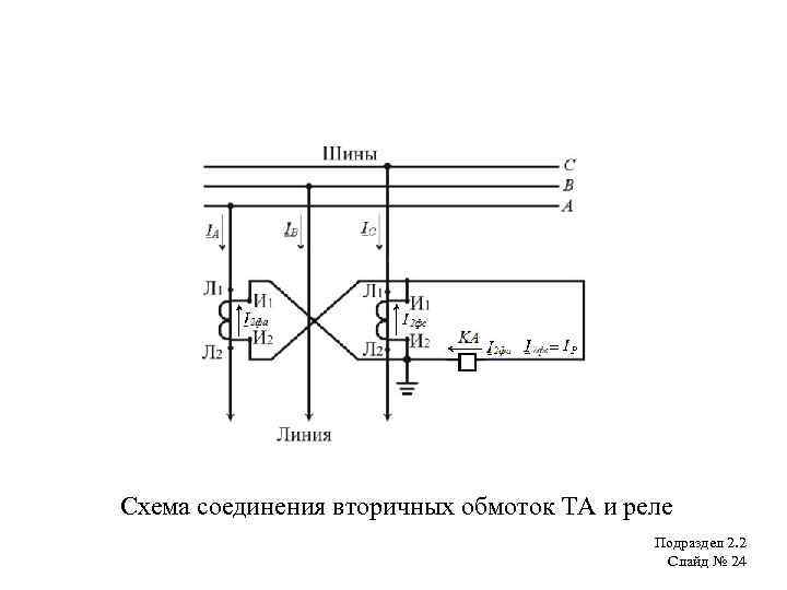 Схема соединения вторичных обмоток тн