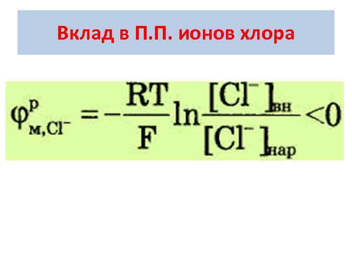 Вклад в П. П. ионов хлора 