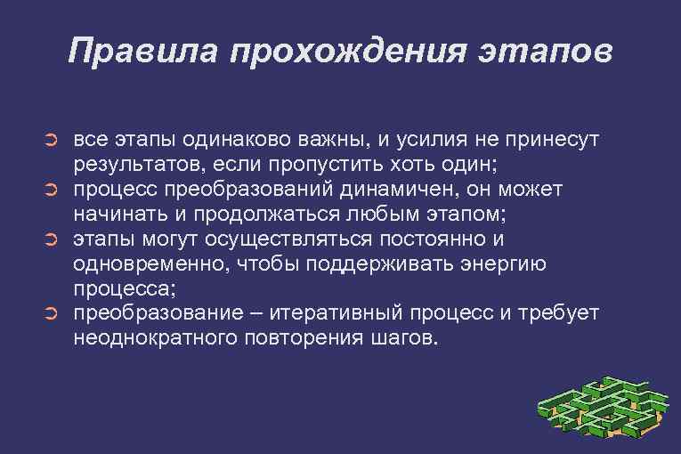 Правила прохождения этапов ➲ ➲ все этапы одинаково важны, и усилия не принесут результатов,